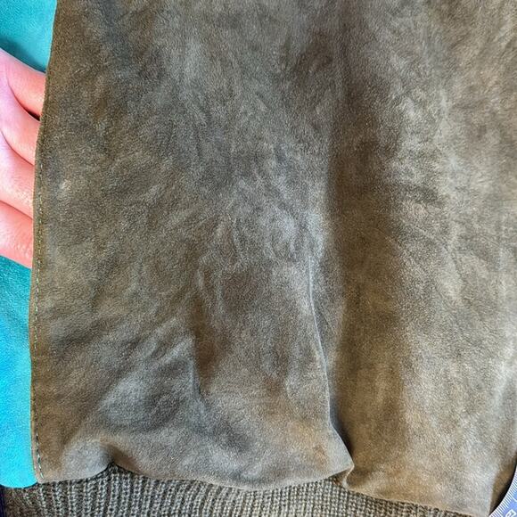 Vintage Green & Turquoise Suede Pullover Sweater Size  Large - Picture 6 of 6